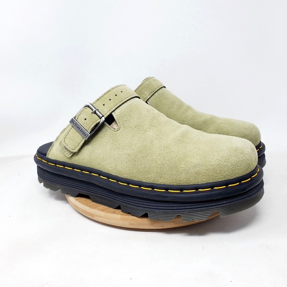 Dr‎ Martens Shoes Mens 11 Zebzag Mule Green Suede Strap Chunky Platform Shoes main image 5